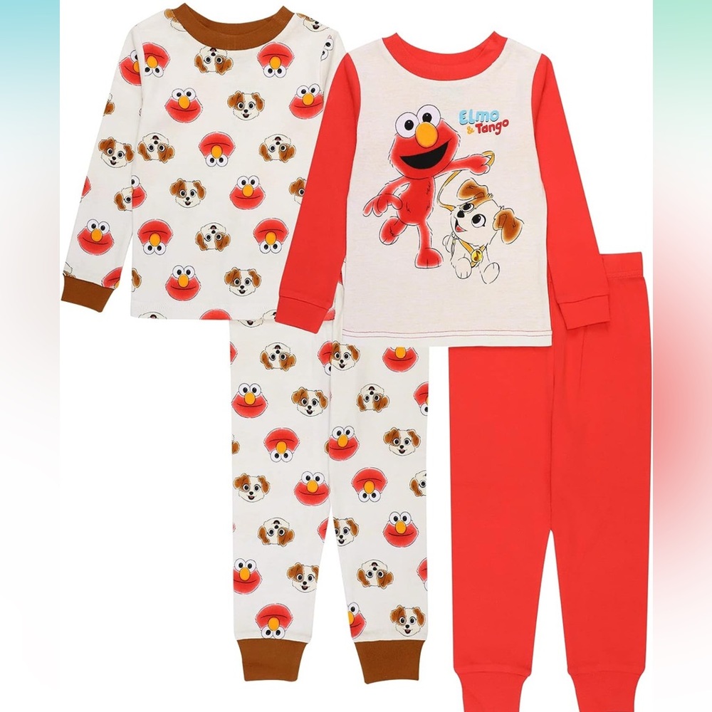 Sesame Street 4-Piece Cotton Pajama Set